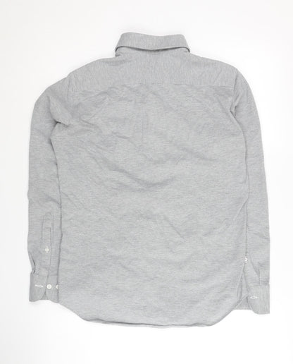 UNIQLO Men's Grey Slim Fit Button-Up Shirt XS