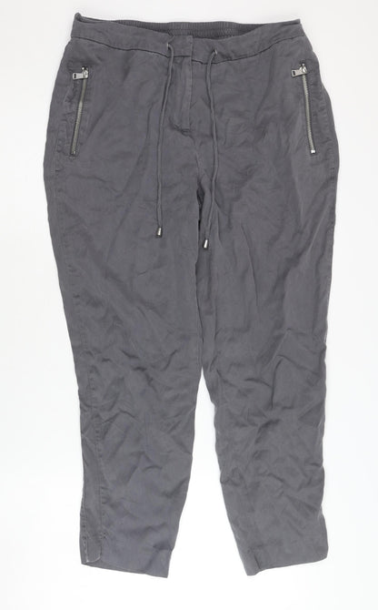 Womens UK Size 14 Mint Velvet Relaxed Fit Jogger Grey Trousers