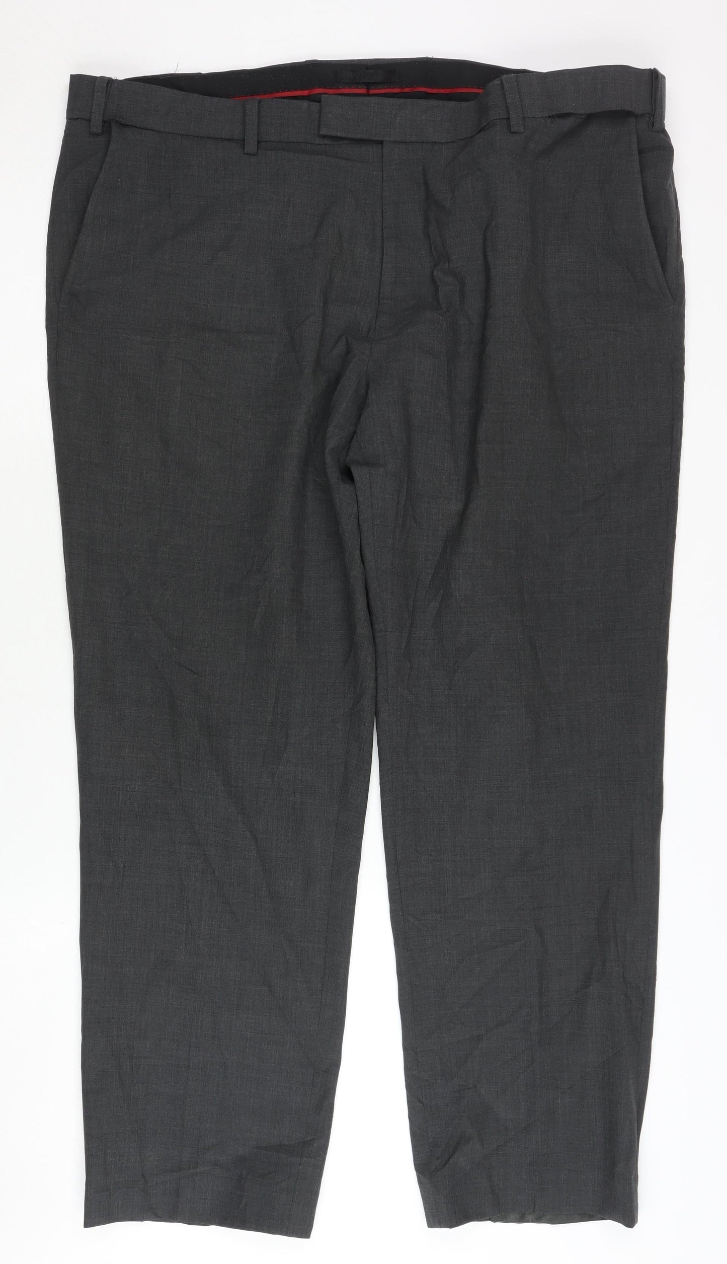 Marks and Spencer Men's Grey Regular Trousers 40
