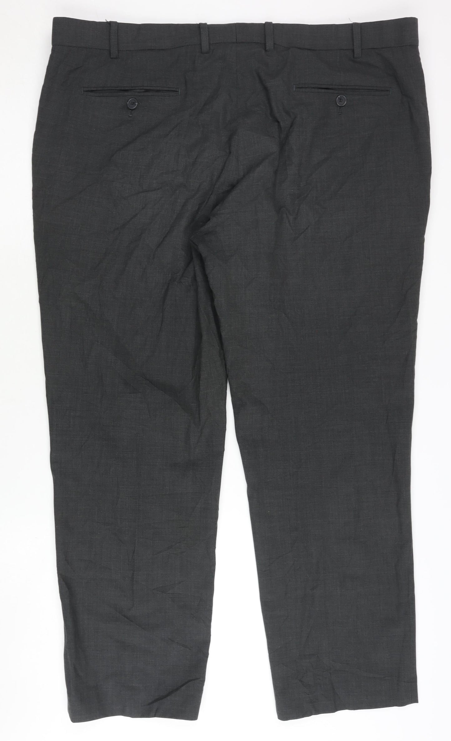 Marks and Spencer Men's Grey Regular Trousers 40