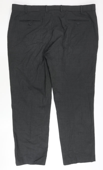 Marks and Spencer Men's Grey Regular Trousers 40