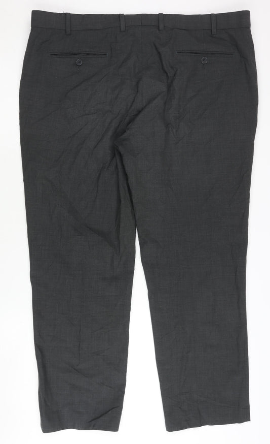Marks and Spencer Men's Grey Regular Trousers 40