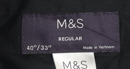 Marks and Spencer Men's Grey Regular Trousers 40