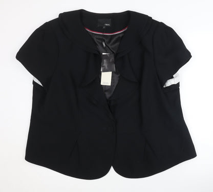 Next Women's Black Plus Size Suit Jacket - Lined, Shawl Lapel