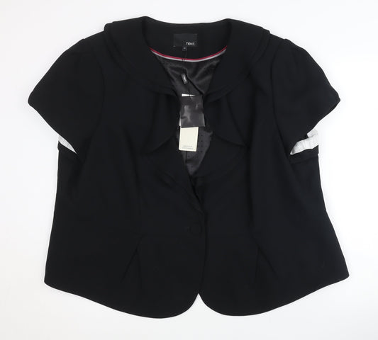 Next Women's Black Plus Size Suit Jacket - Lined, Shawl Lapel