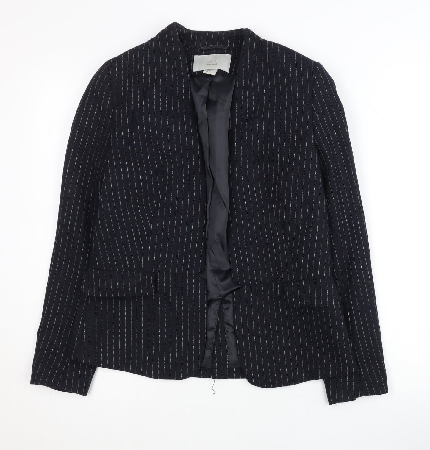 H&M Women's Black Pinstripe Blazer Size 6
