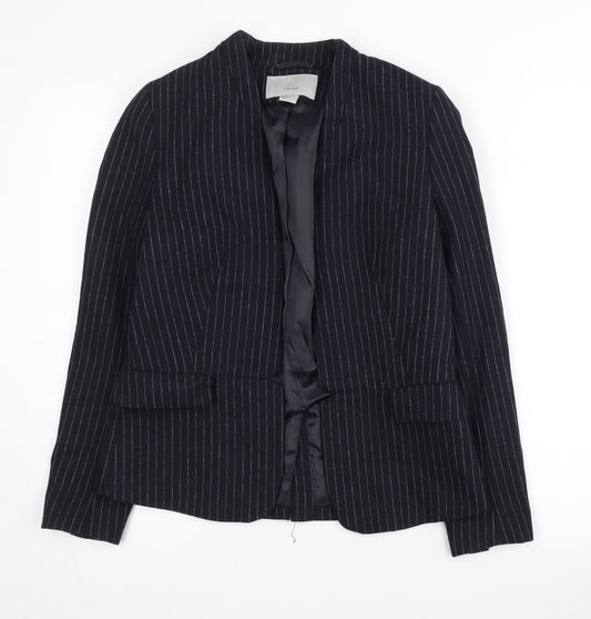 H&M Women's Black Pinstripe Blazer Size 6