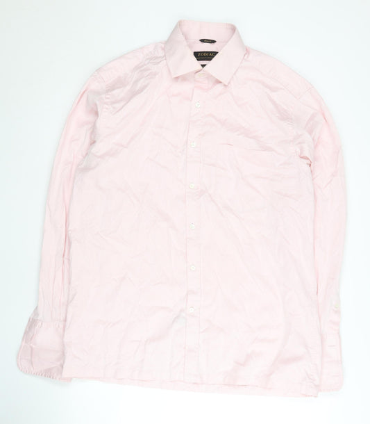 ZODIAC Men's Pink Formal Dress Shirt Size 42
