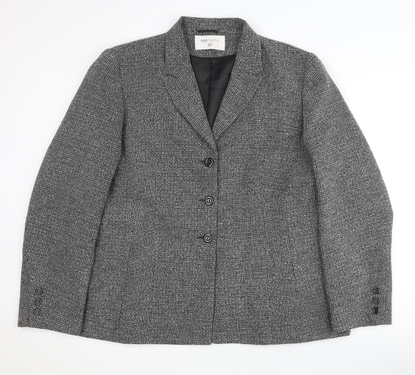 Bonmarché Womens Grey Blazer Size 20 Classic Work