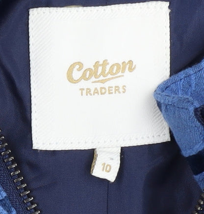 Womens UK Size 10 Cotton Traders Blue Basic Jacket