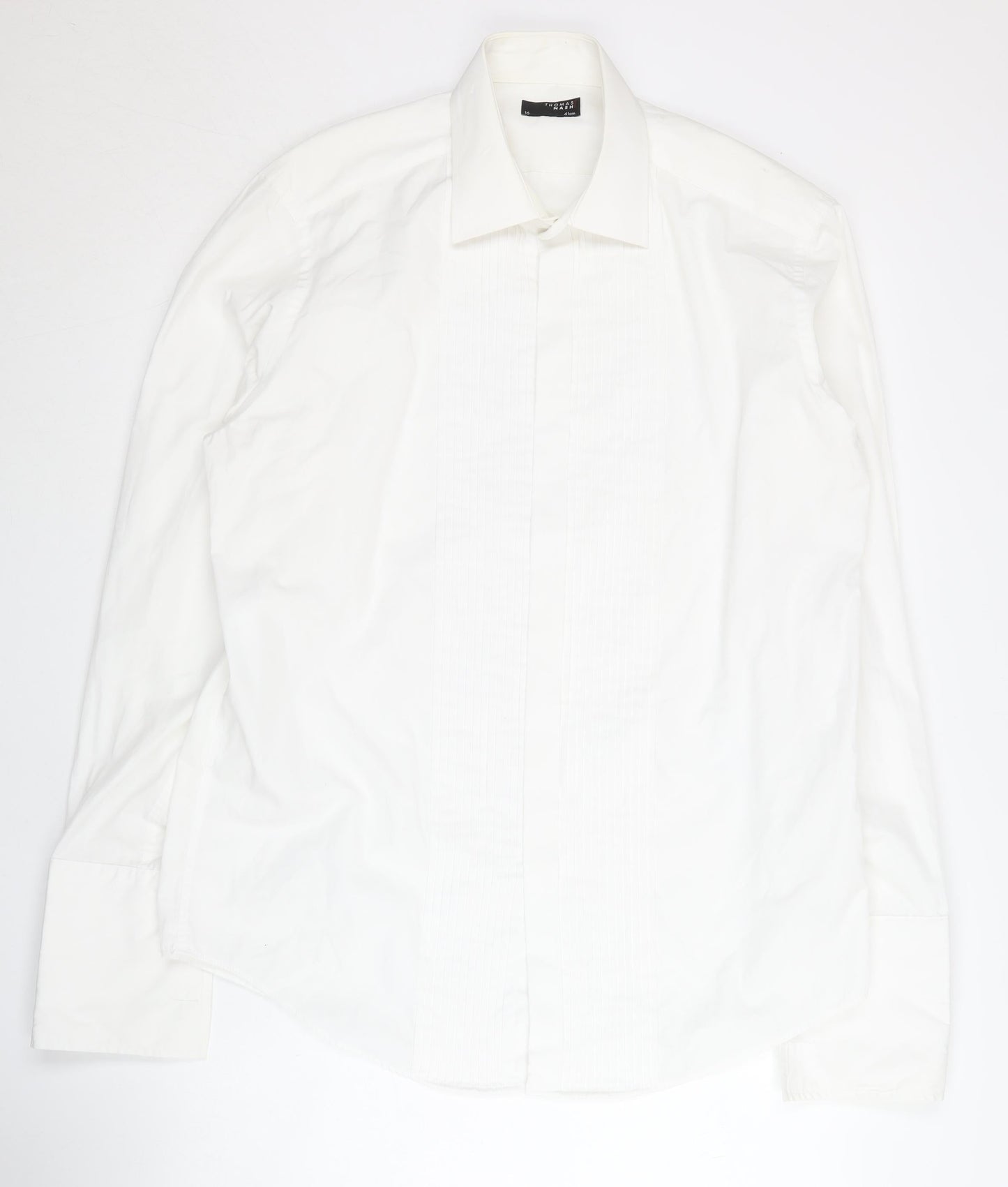 Thomas Nash Men's White Dress Shirt Size 16