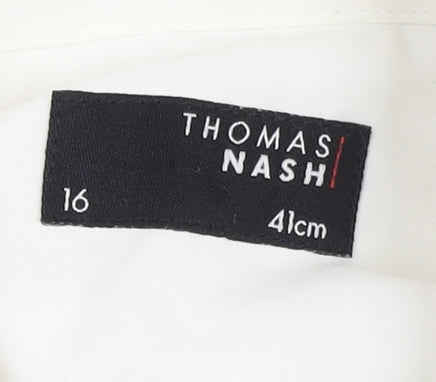 Thomas Nash Men's White Dress Shirt Size 16