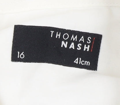 Thomas Nash Men's White Dress Shirt Size 16