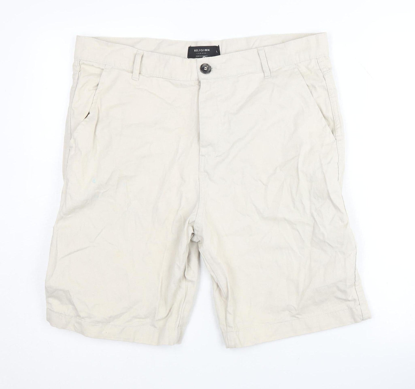 Religion Men's Beige Cargo Shorts Large