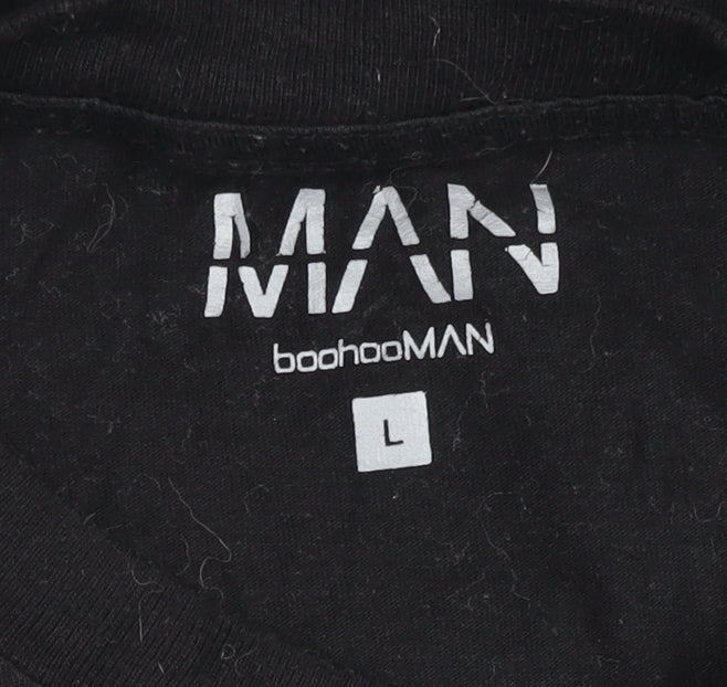 Mens UK Size L BoohooMAN Black Pullover Sweatshirt