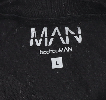 Mens UK Size L BoohooMAN Black Pullover Sweatshirt