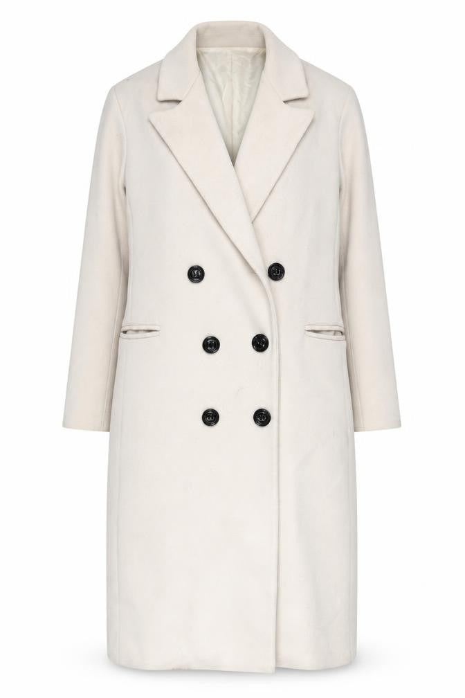 Womens UK Size 10 PRETTYLITTLETHING Beige Overcoat