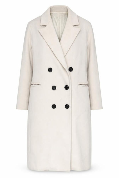 Womens UK Size 10 PRETTYLITTLETHING Beige Overcoat