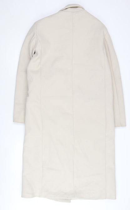 Womens UK Size 10 PRETTYLITTLETHING Beige Overcoat