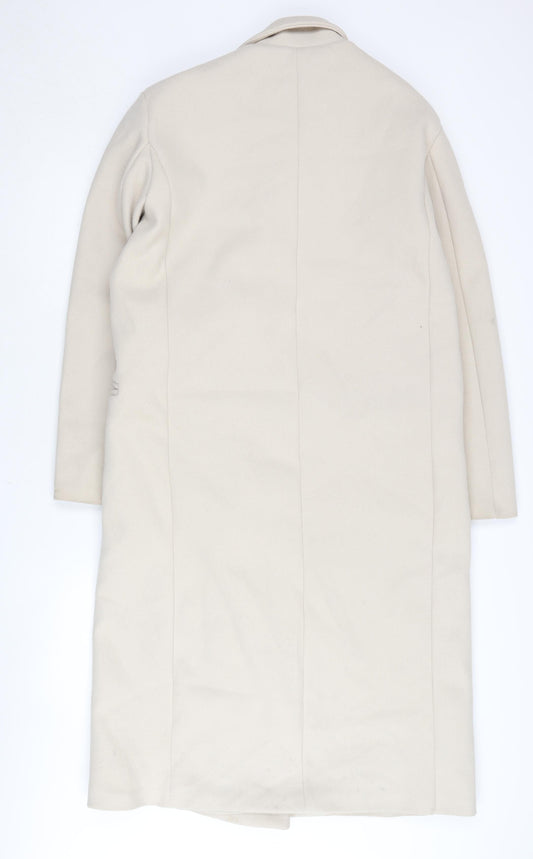 Womens UK Size 10 PRETTYLITTLETHING Beige Overcoat