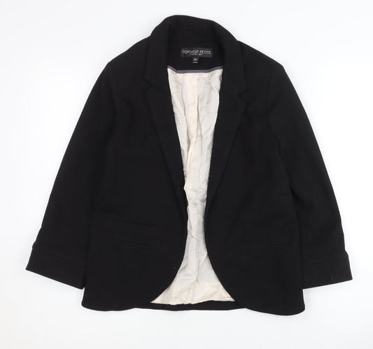 Topshop Women’s Petite Black Blazer, Size 8, Lined, Excellent