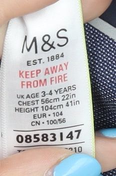 Marks and Spencer Boys Blue Suit Jacket 3-4 Years