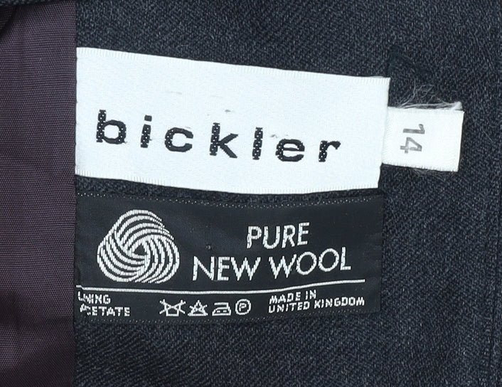 Bickler Women's Black Wool Blazer Size 14