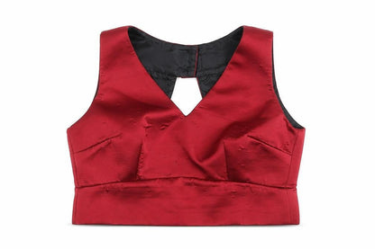 Womens UK Size 10 ASOS Red Cropped Blouse