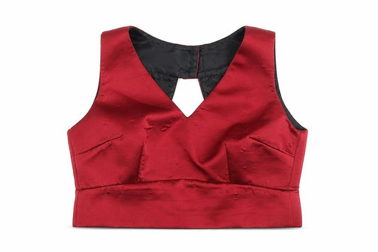 Womens UK Size 10 ASOS Red Cropped Blouse