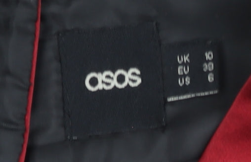 Womens UK Size 10 ASOS Red Cropped Blouse