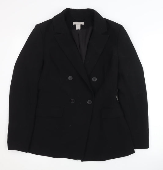 H&M Women's Black Slim Double-Breasted Blazer S