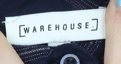 Womens UK Size 8 Warehouse Blue  Button-Up
