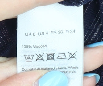 Womens UK Size 8 Warehouse Blue  Button-Up