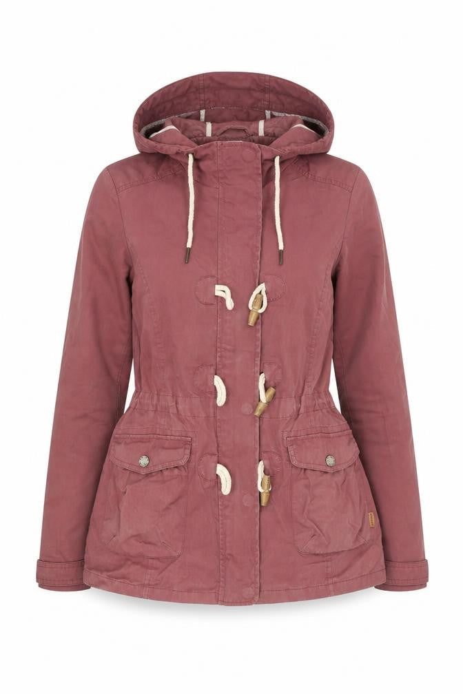 Womens UK Size 10 Fat Face Red Parka Coat