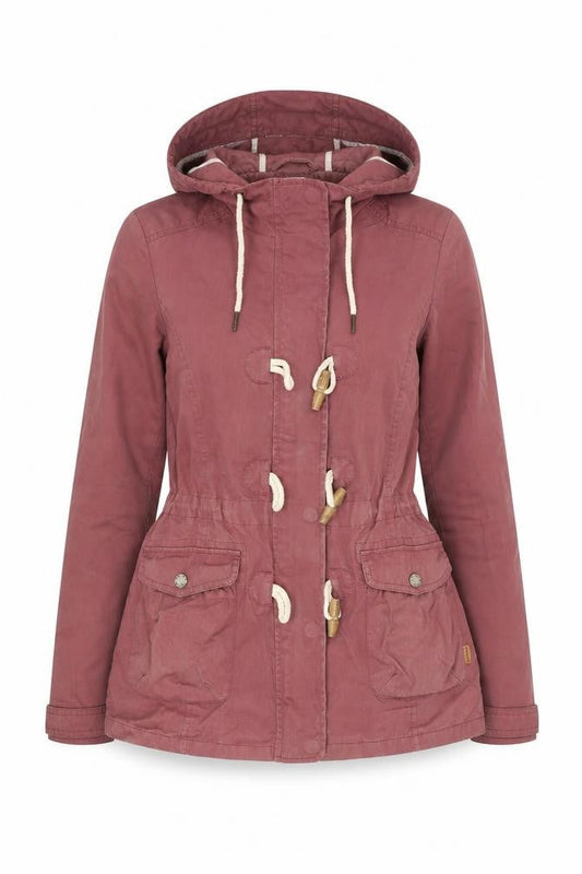Womens UK Size 10 Fat Face Red Parka Coat