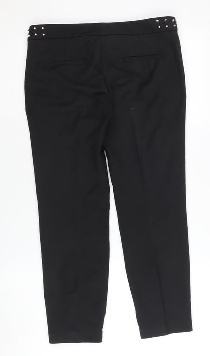 Womens UK Size S Zara Woman Regular Fit Casual Business Black Trousers