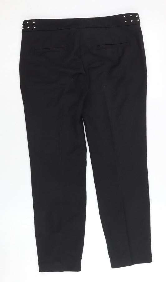 Zara Women Black Straight Trousers, Size S