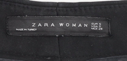 Womens UK Size S Zara Woman Regular Fit Casual Business Black Trousers