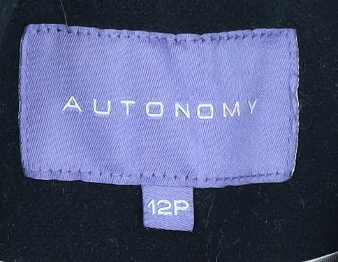 Autonomy Women's Black Pea Coat, Size 12, Classic Winter Wear