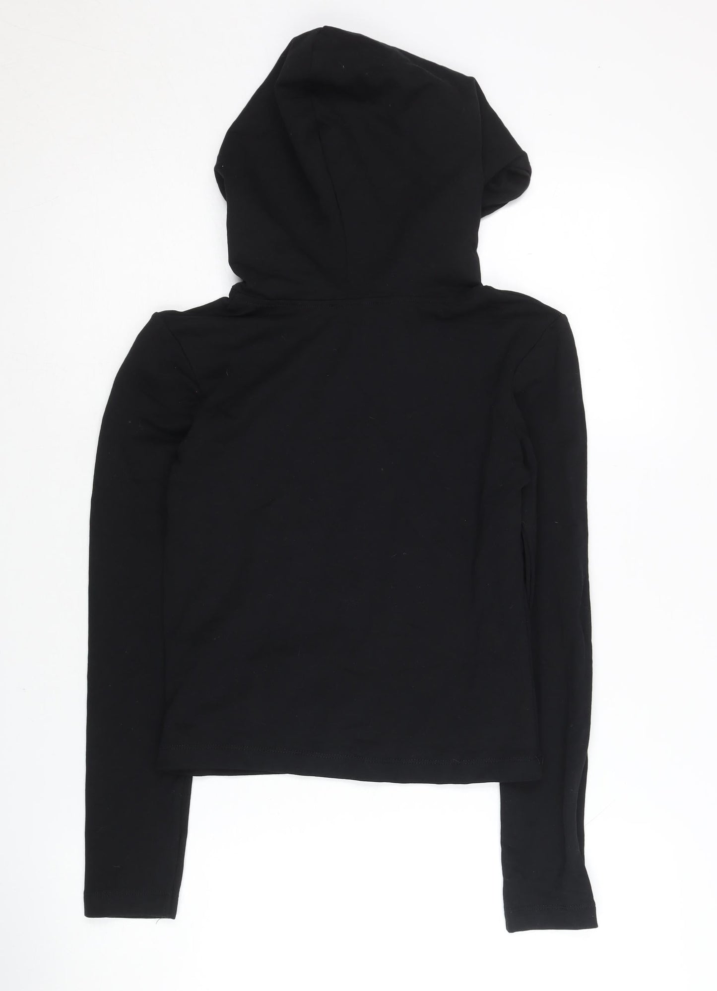 Zara Women Black Hoodie, Size 2, Lightweight, Casual
