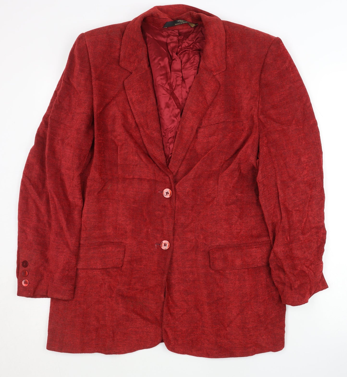 Womens UK Size 14 Marks and Spencer Petites Red Blazer