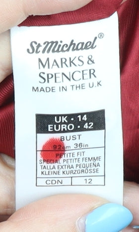 Womens UK Size 14 Marks and Spencer Petites Red Blazer
