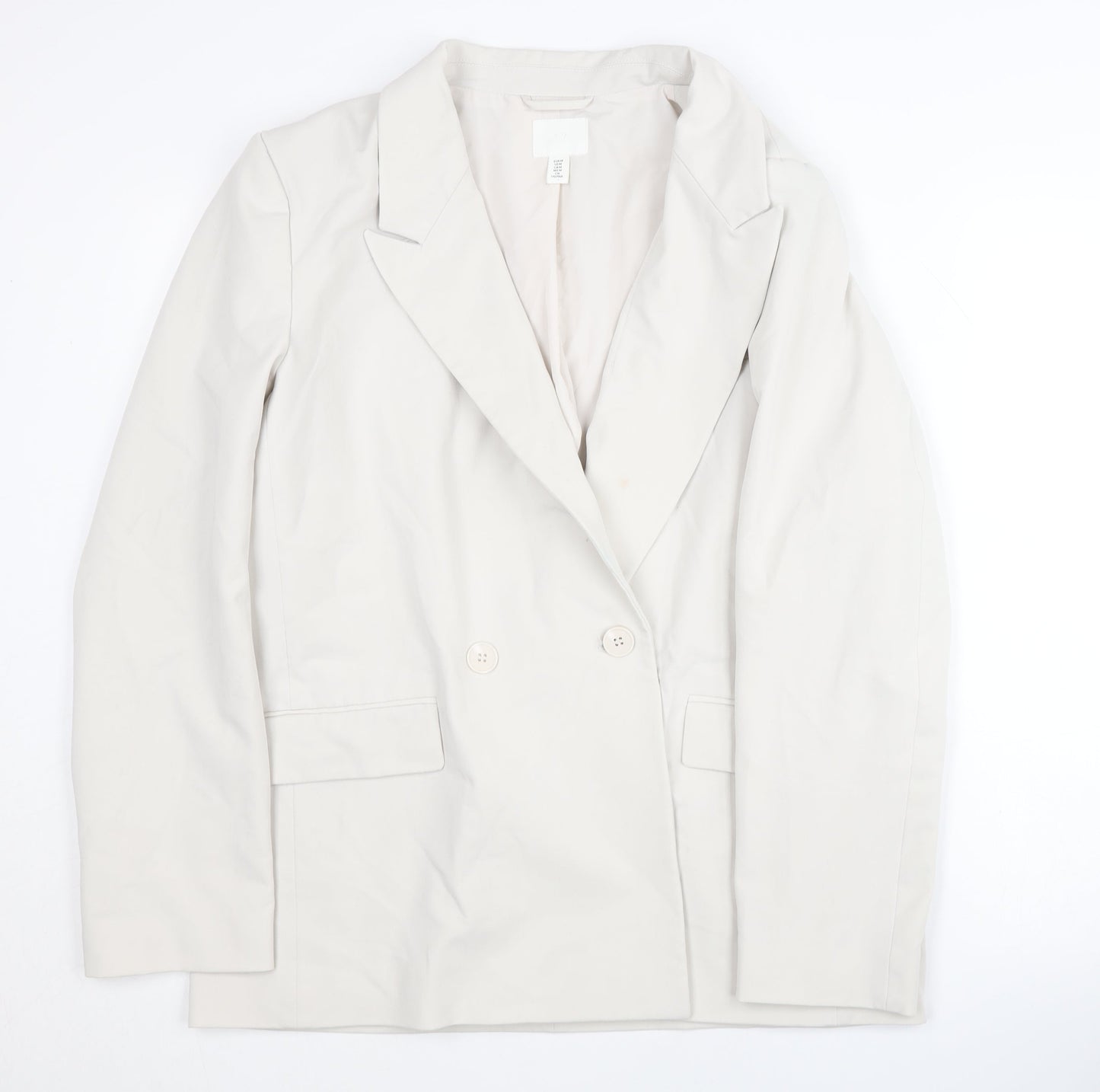 H&M Women's White Blazer, Size 14, Regular Fit