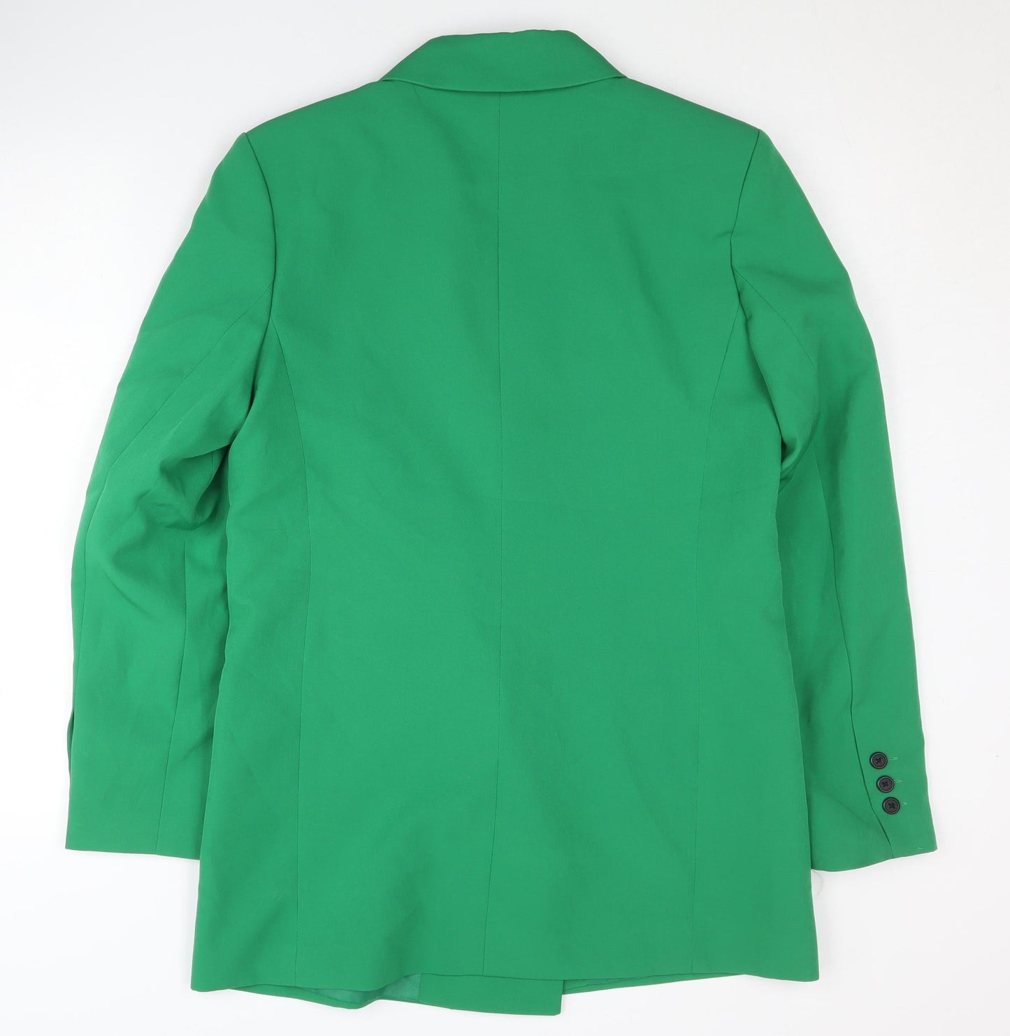 Stradivarius Women's Green Double-Breasted Blazer, Size 8