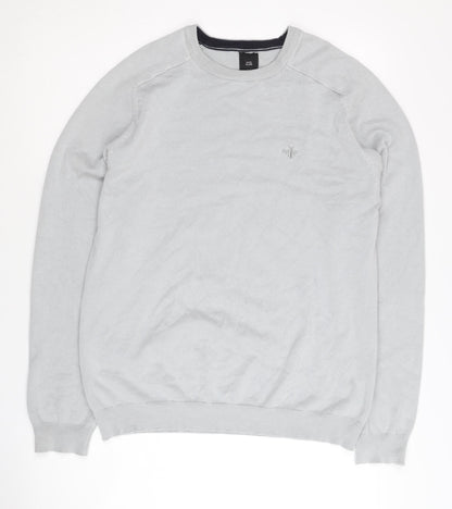 River Island Men's Grey Pullover Jumper Medium