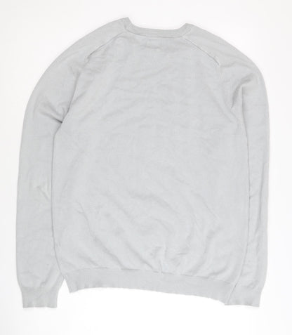 River Island Men's Grey Pullover Jumper Medium