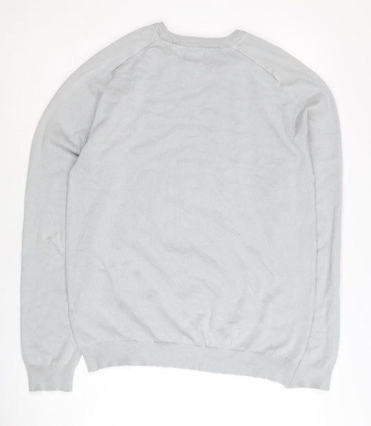 River Island Men's Grey Pullover Jumper Medium