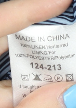 Next Women's Black Blazer Size 14, Belted Linen Jacket