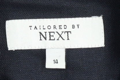 Next Women's Black Blazer Size 14, Belted Linen Jacket