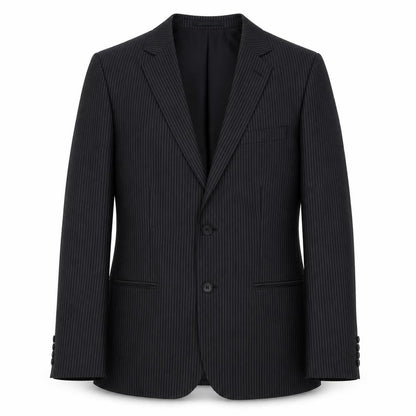 H&M Men's Black Striped Blazer, Size M, Regular Fit